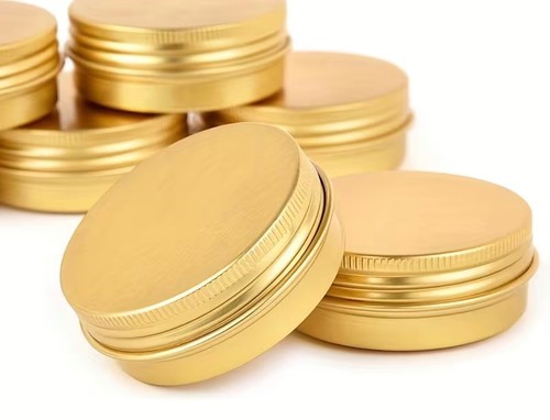 Gold aluminium containers 60ml - gold,