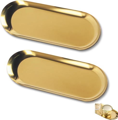 Pcs gold oval tray - pcs,