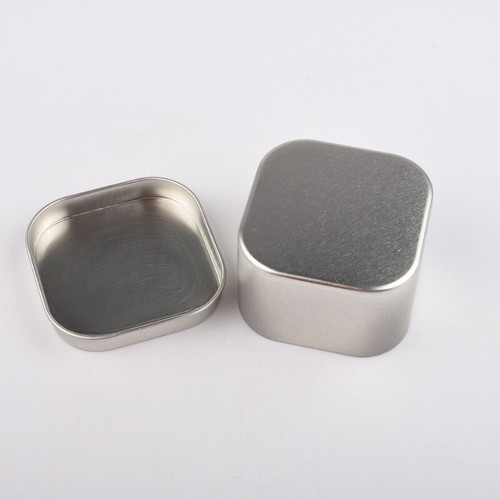 Square tinplate box candle - 1x,