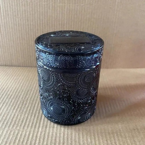 Empty grey glass candle - glass,