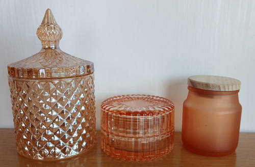 Small round orange glass - orange, box