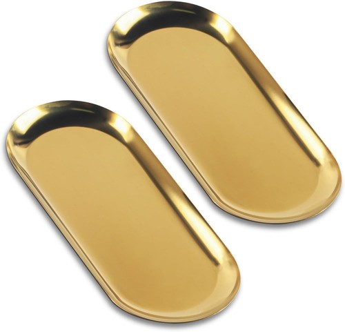 Piece gold oval vanity tray - oval,